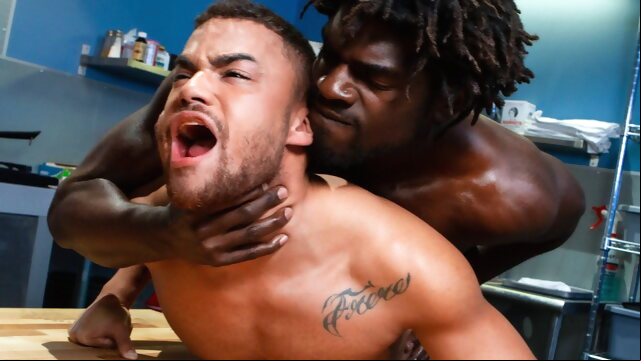 Doggy and cowboy gay porno black  big cock blowjob